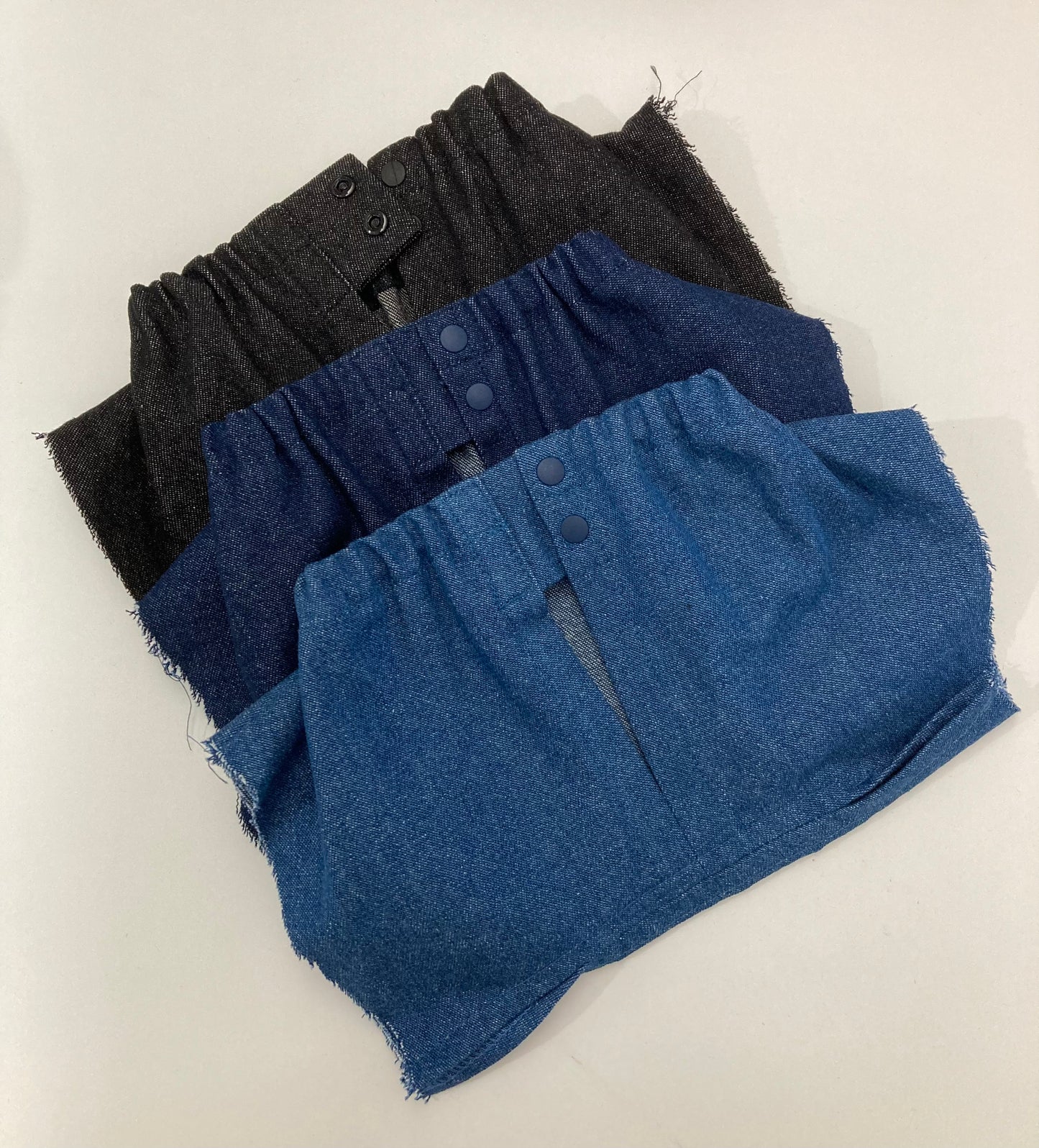 8オンスデニムのイケてるシャツ&スリット入り短パン(上下)