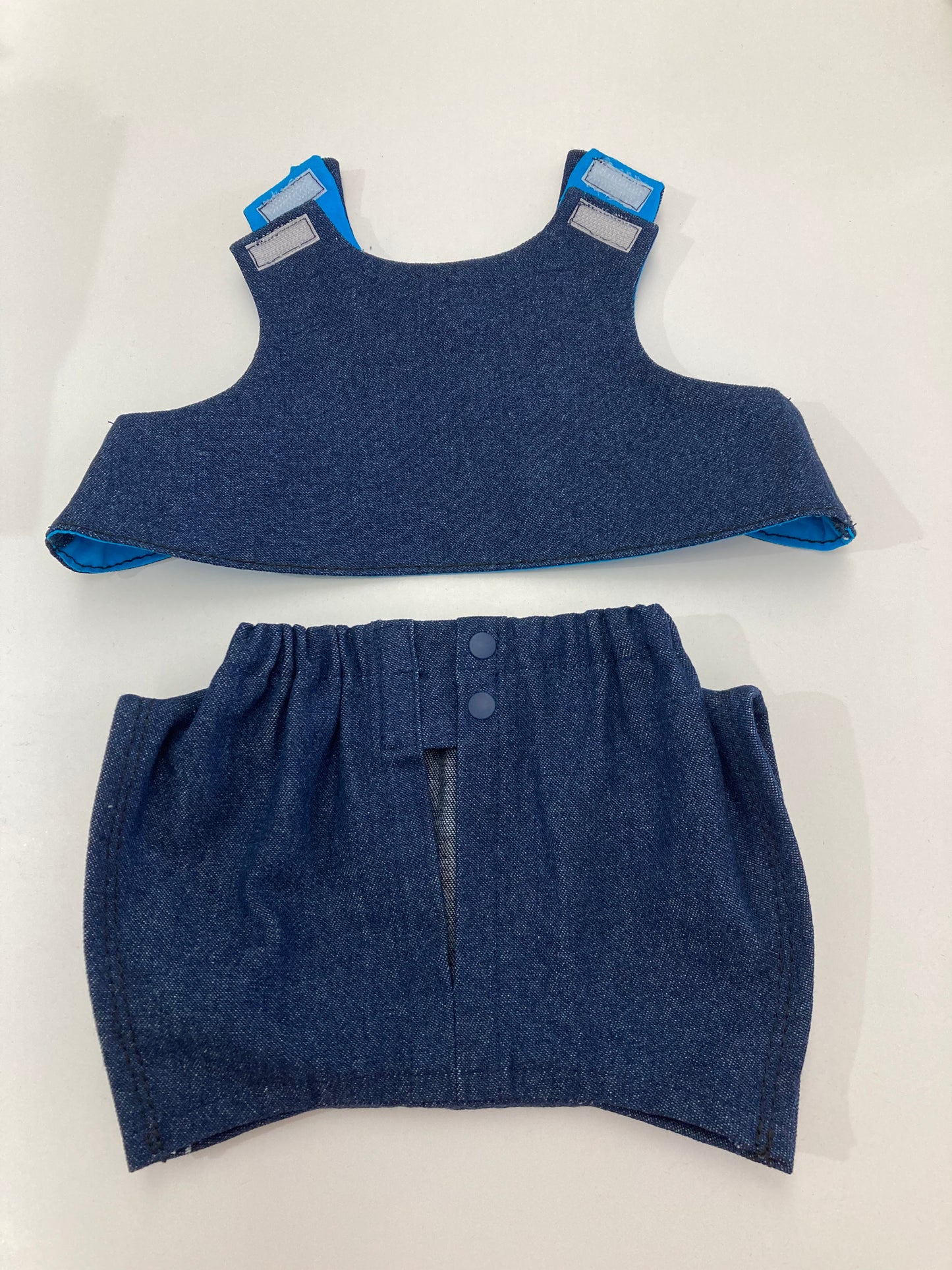 8オンスデニムのイケてるシャツ&スリット入り短パン(上下)