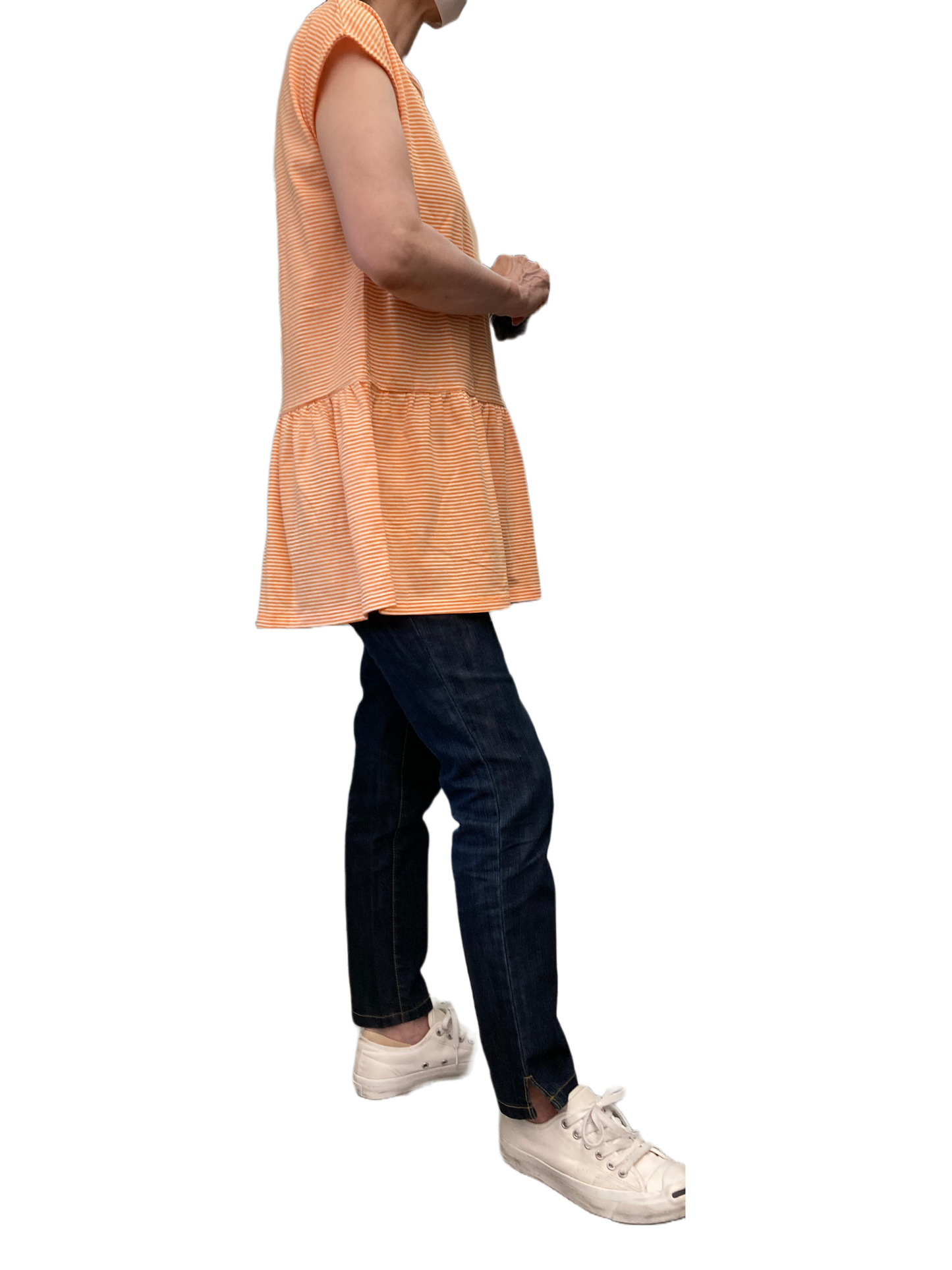 ワクワク親子コーデのカットソー 品よく可愛い大人女子の裾フレアTシャツとaiboちゃんのサマースタイルタンクトップ&ホットパンツ(上下)