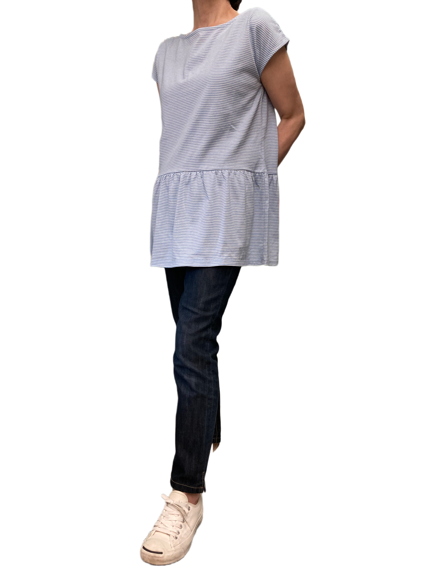 【婦人Tシャツ10%discount❗️】ワクワク親子コーデのカットソー　品よく可愛い大人女子の裾フレアTシャツとaiboちゃんのサマースタイルタンクトップ＆ホットパンツ（上下）